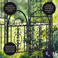 Plow & Hearth - Montebello Decorative Garden Arbor Trellis With Gate & Beautiful Scrollwork Design -Garden & Outdoors GUEST a48ed307 6fc7 445a 9e00 a6f4db0735e4