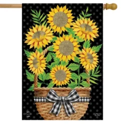 Primitive Sunflowers Autumn House Flag Floral Fall 28" X 40" Briarwood Lane