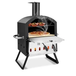 Costway 2-Layer Pizza Oven Wood Fired Pizza Grill Outside Pizza Maker With Waterproof Cover -Garden & Outdoors GUEST a558d3ad 78bf 4bc5 a026 e83b613b93d8
