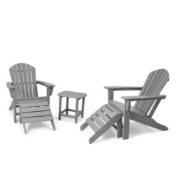 5pk Plastic Resin Adirondack Chair With Side Table & Ottoman - EDYO LIVING 30 5pk Plastic Resin Adirondack Chair With Side Table & Ottoman - EDYO LIVING -Garden & Outdoors GUEST a579cb00 f31f 4e78 9880 c5650dc364cd