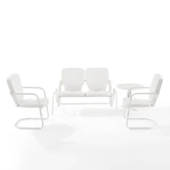Ridgeland 4pc Outdoor Metal Conversation Set - White - Crosley -Garden & Outdoors GUEST a57d2f42 aeb8 4f89 98e2 a82ff0a41fff