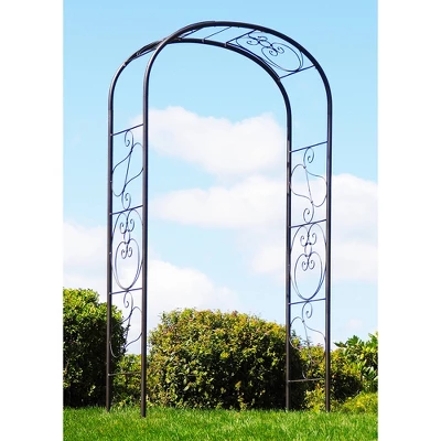 Achla Designs 99" Elegant Handcrafted Ferro Firenze Iron Garden Arbor Roman Bronze Powder Coated 4 Achla Designs 99" Elegant Handcrafted Ferro Firenze Iron Garden Arbor Roman Bronze Powder Coated - Image 2