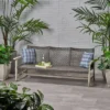 Hampton Wood & Wicker Sofa - Light Gray/Black - Christopher Knight Home -Garden & Outdoors GUEST a684102a b093 443b a948 3c08d1210588