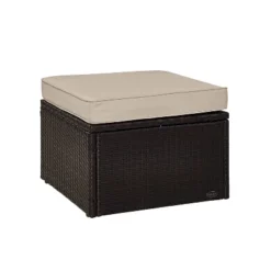 Palm Harbor Outdoor Wicker Ottoman - Sand - Crosley -Garden & Outdoors GUEST a765644d 5bbf 4a77 8972 b731f287cd4f