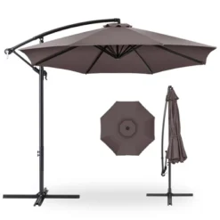Best Choice Products 10ft Offset Hanging Outdoor Market Patio Umbrella W/ Easy Tilt Adjustment -Garden & Outdoors GUEST a8079441 6276 4412 a154 6bf14b101dd8