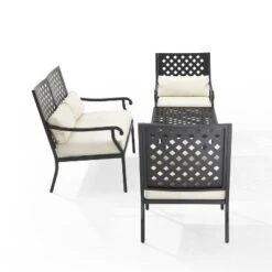 4pc Alistair Outdoor Steel Conversation Set Creme/Matte Black - Crosley 22 4pc Alistair Outdoor Steel Conversation Set Creme/Matte Black - Crosley -Garden & Outdoors GUEST a822b0e9 fff0 478d 99e9 0de35e94bbf7