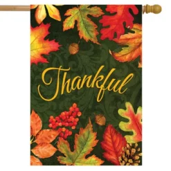 Thankful Leaves Autumn House Flag Fall Thanksgiving 28" X 40" Briarwood Lane