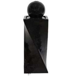 Sunnydaze Decor Sunnydaze Outdoor Polyresin Solar Powered Black Ball Water Fountain Feature With LED Light - 30" - Black -Garden & Outdoors GUEST a88b2f39 e95c 44d1 b3f1 2674c5635e5e