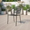 Flash Furniture Commercial Grade Indoor-Outdoor Steel Patio Arm Chair With Round Back -Garden & Outdoors GUEST a95e39c0 1488 46a8 a0a9 ab3a5e5813e6