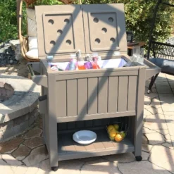 Sunnydaze Decor Sunnydaze Rolling Patio Serving Cart With Prep Table, Cooler And Storage -Garden & Outdoors GUEST a98eb6b9 2908 485e 80a4 ce550016f1cc