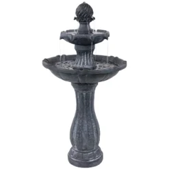 Sunnydaze Decor Sunnydaze 45" H Outdoor Arcade 2-Tier Solar Water Fountain With Battery Backup And LED Light -Garden & Outdoors GUEST a9d15b74 19a8 4c3b 9f67 9f292ea6ed7d