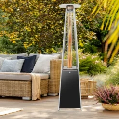 Casafield Outdoor Patio Heater With Dancing Flame And Wheels, Uses Standard 20lb LP Propane Gas Tank -Garden & Outdoors GUEST aa09987e ac9c 4877 8237 938e6eed99d5