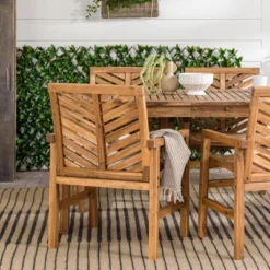 5pc Slatted Chevron Acacia Wood Patio Dining Set - Saracina Home 25 5pc Slatted Chevron Acacia Wood Patio Dining Set - Saracina Home -Garden & Outdoors GUEST aa4dfa02 12a8 4b71 a397 42f91d66a651