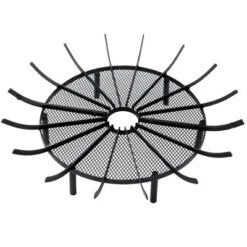 Aoodor Outdoor Fire Pit Grate Log Round Kindling Tools Round Tongs Black Color Garden Use