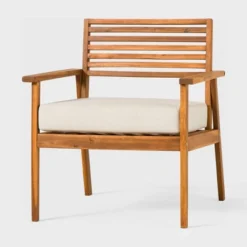 Saracina Home Mid-Century Modern Slatted Outdoor Acacia Arm Chair 9 Saracina Home Mid-Century Modern Slatted Outdoor Acacia Arm Chair -Garden & Outdoors GUEST ab173419 b518 4843 a683 bb848e668a5e