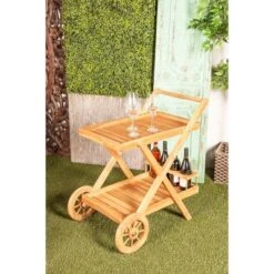 Trolley Patio Outdoor Serving Cart - Olivia & May -Garden & Outdoors GUEST ab3c4b8a 25d4 4800 8f35 6428f7618c0b