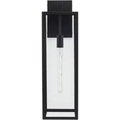 John Timberland Modern Industrial Outdoor Wall Light Fixture Mystic Black 27" Clear Glass Panels For Exterior Barn Deck House Porch Yard Patio Garage -Garden & Outdoors GUEST ab556d87 7ff2 4e3c 8f4d 52cc72d2b5a2