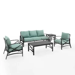 Kaplan 5pc Outdoor Sofa Set With Sofa & 2 Chairs With Coffee Table & Side Table - Crosley 18 Kaplan 5pc Outdoor Sofa Set With Sofa & 2 Chairs With Coffee Table & Side Table - Crosley -Garden & Outdoors GUEST ab56654c 7b51 45c0 8717 ebb605699c08