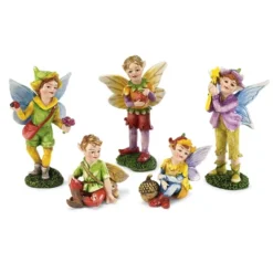 HearthSong Weather-Resistant Resin Nature-Themed Fairies, Set Of Five Girls Or Boys, For Indoor And Outdoor Decor -Garden & Outdoors GUEST abef8cc7 f4fb 4739 bfd2 0798a1161aec