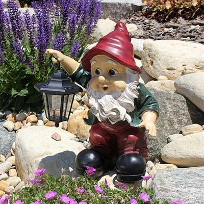 Design Toscano Edison With The Lighted Lantern Garden Gnome Statue 3 Design Toscano Edison With The Lighted Lantern Garden Gnome Statue