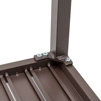 3pc Outdoor Five Position Adjustable Curved Aluminum Lounge Set Brown - Crestlive Products 6 3pc Outdoor Five Position Adjustable Curved Aluminum Lounge Set Brown - Crestlive Products - Image 4