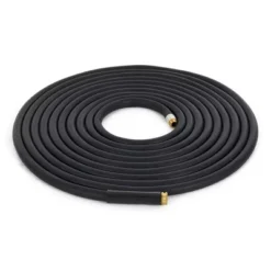 Apache 98108809 100 Foot Industrial Rubber Garden Water Hose With Heavy Duty MGHT X FGHT Brass Fittings And 1 Bend Restrictor, Black