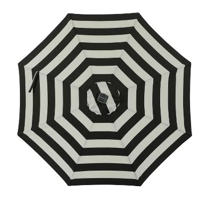 9' X 9' Mirage II Fiesta Market Patio Umbrella With Solar LED Tube Lights Black/White - Island Umbrella 7 9' X 9' Mirage II Fiesta Market Patio Umbrella With Solar LED Tube Lights Black/White - Island Umbrella - Image 5