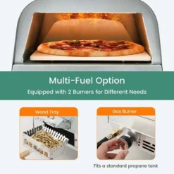 Costway 12" Multi-Fuel Pizza Oven Propane & Wood Fired Pizza Maker Portable -Garden & Outdoors GUEST af70653e bd8e 4378 b590 885684e63a74