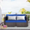 Costway 4PCS Patio Rattan Corner Sofa Sectional Furniture SetBlueBeigeNavy Cushion -Garden & Outdoors GUEST b05ba422 f9e8 4b07 b3b1 995d9aec5fb4
