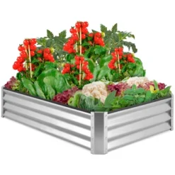 Best Choice Products 6x3x1ft Outdoor Metal Raised Garden Bed For Vegetables, Flowers, Herbs, Plants -Garden & Outdoors GUEST b167369a 2787 48a7 b89d 65b9649391b3