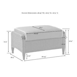 Kiawah 4pc Outdoor Wicker Conversation Set With 2 Arm Chairs & 2 Ottomans Blue - Crosley -Garden & Outdoors GUEST b23be36b 9035 4d5d 8cde b4ef7d041095