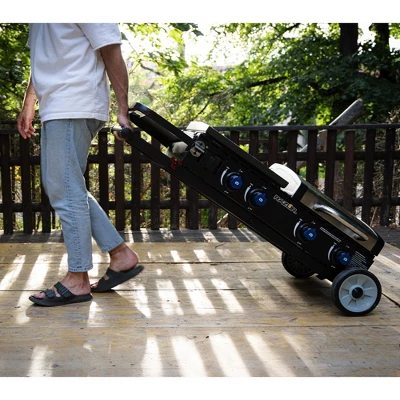 Razor Griddle Portable 4-Burner 40,000 BTU Gas Grill & Griddle Combo With 16" X 16" Cooking Surface Area, Foldable Cart & Steel Lid, Black 3 Razor Griddle Portable 4-Burner 40,000 BTU Gas Grill & Griddle Combo With 16" X 16" Cooking Surface Area, Foldable Cart & Steel Lid, Black