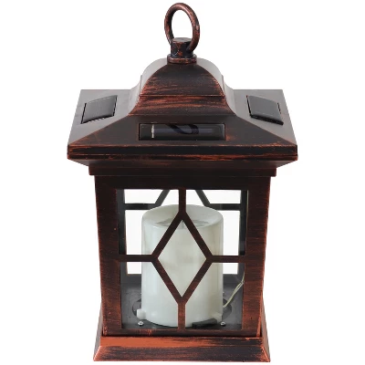 Sunnydaze Decor Sunnydaze Outdoor Lucien Hanging Tabletop Solar LED Rustic Farmhouse Decorative Candle Lantern - 9" 10 Sunnydaze Decor Sunnydaze Outdoor Lucien Hanging Tabletop Solar LED Rustic Farmhouse Decorative Candle Lantern - 9" - Image 9