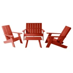 Italica 4pc Outdoor Set With Modern Adirondack Chairs, Double Wide Adirondack Chairs & Table - Highwood 22 Italica 4pc Outdoor Set With Modern Adirondack Chairs, Double Wide Adirondack Chairs & Table - Highwood -Garden & Outdoors GUEST b5c50e1a 256c 4f5b be1b 3866b2121fde