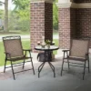 Costway 3 PCS Bistro Conversation Patio Pub Dining Set W/ 2 Folding Chairs & Glass Table -Garden & Outdoors GUEST b6abcda8 96fa 479c ba31 78caddbdc22b