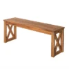 53" Slatted Acacia Wood X-Frame Patio Bench Brown - Saracina Home -Garden & Outdoors GUEST b7381240 9566 49f9 880d 68beaaac73fa