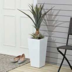 LuxenHome Square Tapered 18.5" H House Planters, Indoor & Outdoor Black 27 LuxenHome Square Tapered 18.5" H House Planters, Indoor & Outdoor Black -Garden & Outdoors GUEST b75e1b3c 851f 4896 a711 7eee7783f7ca