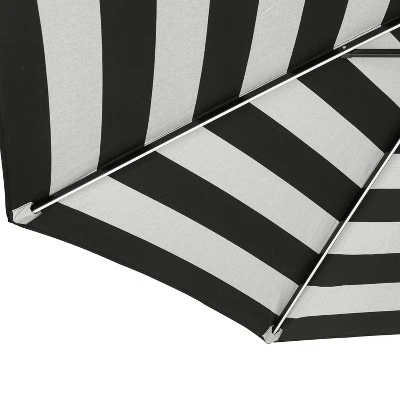 9' X 9' Mirage II Fiesta Market Patio Umbrella With Solar LED Tube Lights Black/White - Island Umbrella 11 9' X 9' Mirage II Fiesta Market Patio Umbrella With Solar LED Tube Lights Black/White - Island Umbrella - Image 9