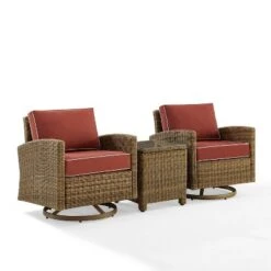 3pc Bradenton Outdoor Steel Swivel Rocking Chairs - Crosley -Garden & Outdoors GUEST b81c635f 6359 4fc8 8de4 151851fe0393