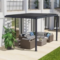 Aoodor Outdoor Louvered Pergola Adjustable Louvered Sloping Roof Wall-Mounted Pergola 20 Aoodor Outdoor Louvered Pergola Adjustable Louvered Sloping Roof Wall-Mounted Pergola -Garden & Outdoors GUEST b953dcee 8449 414a 8394 ad0bb6c24a89