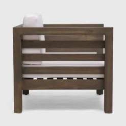 Oana Acacia Wood Club Chair - Gray/White - Christopher Knight Home -Garden & Outdoors GUEST ba449228 d038 4759 9d01 3e4c8bf24ebf