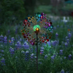 60" Solar Ecliptic Metal Wind Spinner Lawn Stake With Color-Changing LED Light - Alpine Corporation -Garden & Outdoors GUEST baf3e50d a65b 48a4 8bd1 776a85cf3c75