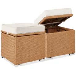 Best Choice Products Set Of 2 Wicker Ottomans, Multipurpose Furniture W/ Removable Cushions, Steel Frame -Garden & Outdoors GUEST bc47db48 835a 462e 8986 ad2f0061ccff