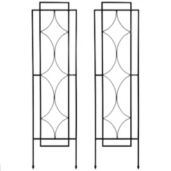 Sunnydaze Decorative Steel Metal Chic Diamonds Design Garden Trellis - Black - 2-Pack -Garden & Outdoors GUEST bca51ffa d0a2 49ed 93db edbf7b69077d
