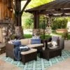 Puerta 6pc Wicker Seating Set - Dark Brown/Beige - Christopher Knight Home -Garden & Outdoors GUEST bd5f4c04 a86d 485b 9d48 8ae7b94b041f