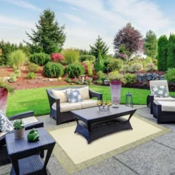 7'9" X 10'2" New York Patio Country Landry Indoor/Outdoor Rug Beige/Green - Nicole Miller 11 7'9" X 10'2" New York Patio Country Landry Indoor/Outdoor Rug Beige/Green - Nicole Miller -Garden & Outdoors GUEST bdc4a016 cae2 4555 8c39 9b5494b42426