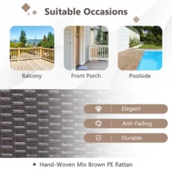 Costway 3PCS Patio Rattan Wicker Rocking Chairs Table Bistro Set Cushioned Rocker Garden -Garden & Outdoors GUEST bdc8abb8 844e 4ed8 950b 31d4ce754106