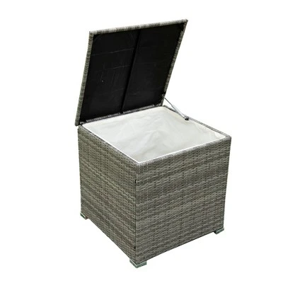 4pc Wicker Patio Sectional Seating Set With Cushions - Gray/Beige - GODEER 18 4pc Wicker Patio Sectional Seating Set With Cushions - Gray/Beige - GODEER - Image 16