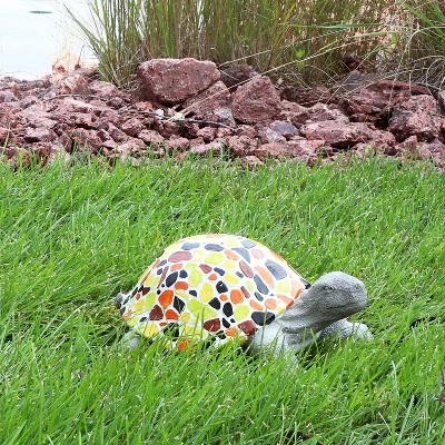 Sunnydaze Decor Sunnydaze 10.5" Mildred The Magnanimous Mosaic Polystone Turtle Statue With Hand-Painted Shell 6 Sunnydaze Decor Sunnydaze 10.5" Mildred The Magnanimous Mosaic Polystone Turtle Statue With Hand-Painted Shell - Image 4