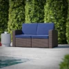 Flash Furniture Seneca Faux Rattan Loveseat With All-Weather Cushions -Garden & Outdoors GUEST c000da4d 4f41 4765 ae68 23f60e86bb67